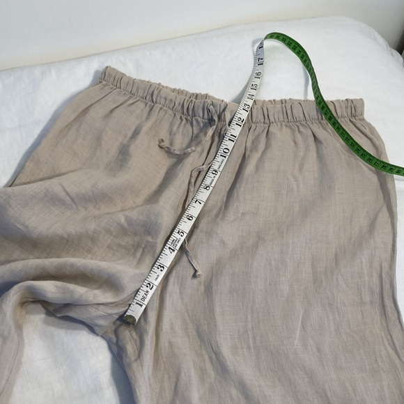 Eileen Fisher Irish linen cropped wide leg pants M - Picture 6 of 16